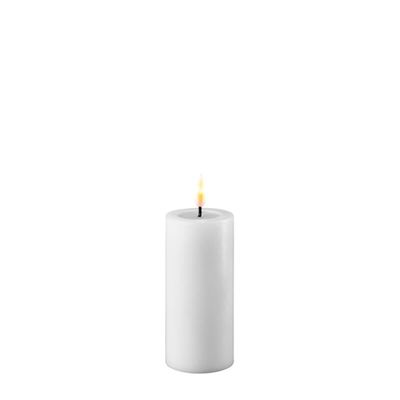 DELUXE LED Kerze mit Echtwachs überzogen weiss 5x10cm