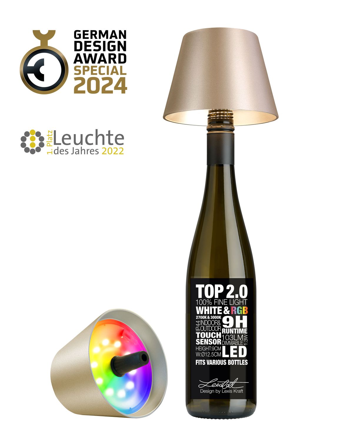 Flaschenlicht TOP 2.0 Original champagner