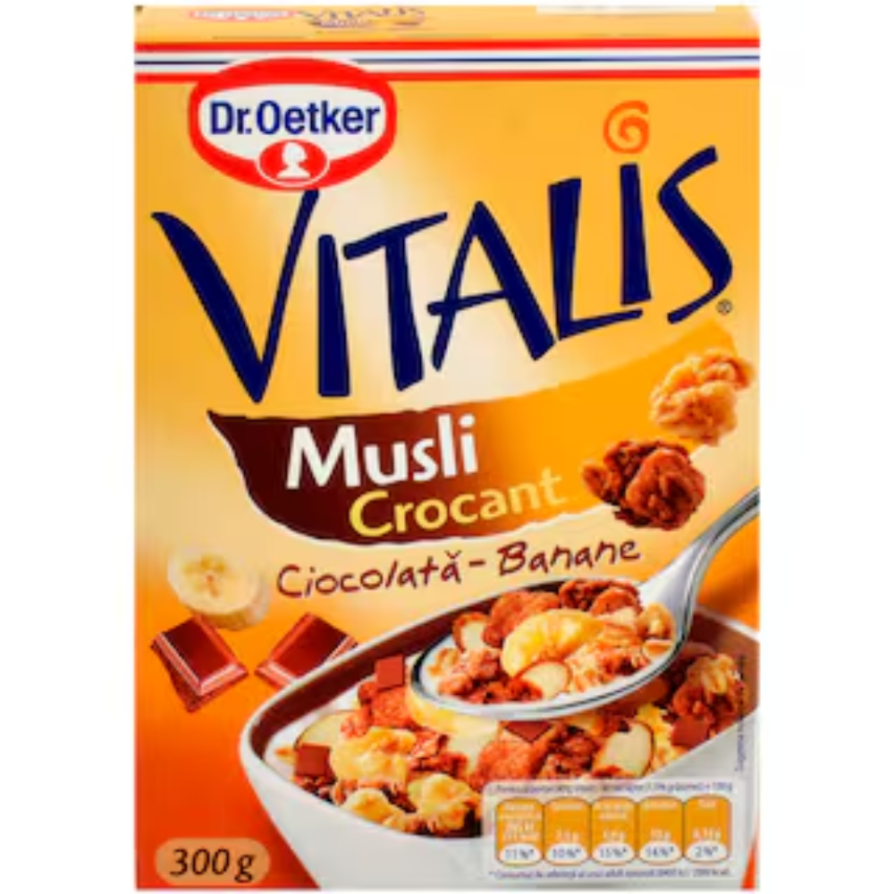 Musli Vitalis Dr.Oetker Crocant cu Banane si Ciocolata 300g