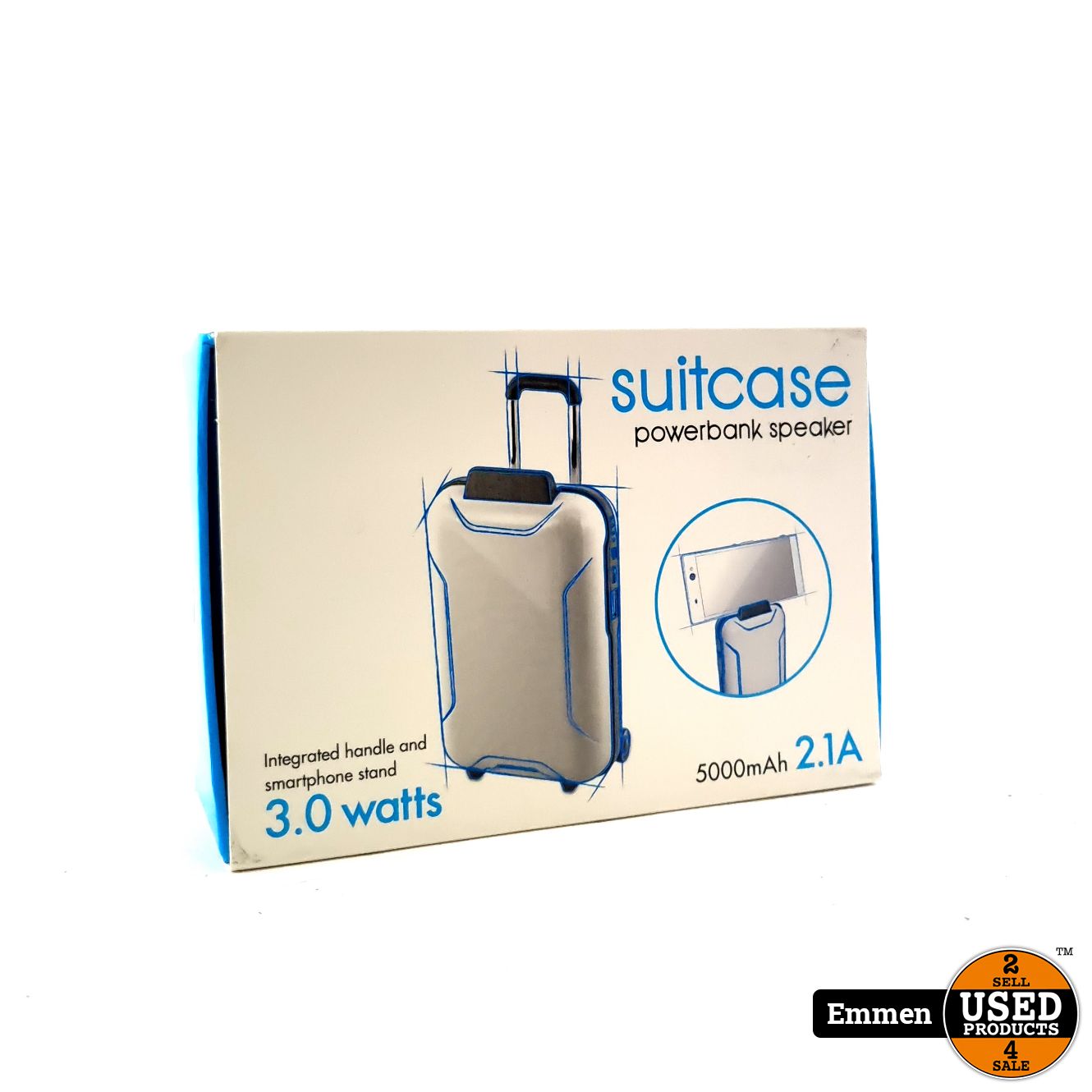 Suitcase Powerbank Bluetooth Speaker Gray/Grijs | Nieuw In Doos
