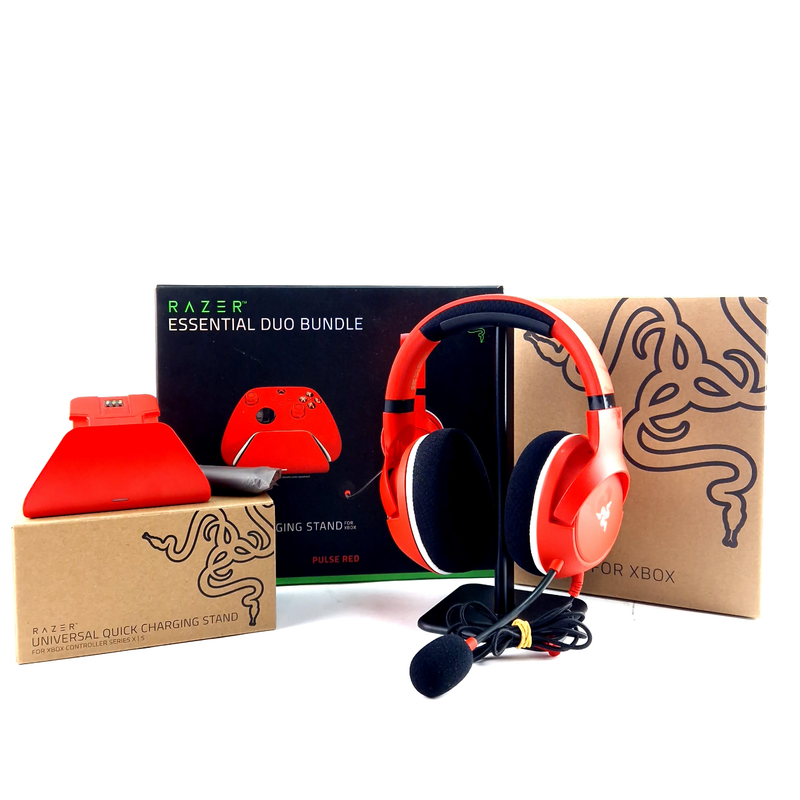 Razer Essential Duo Bundle, Incl. Dock, Incl. Headset, Red/Rood  | Zo Goed Als Nieuw