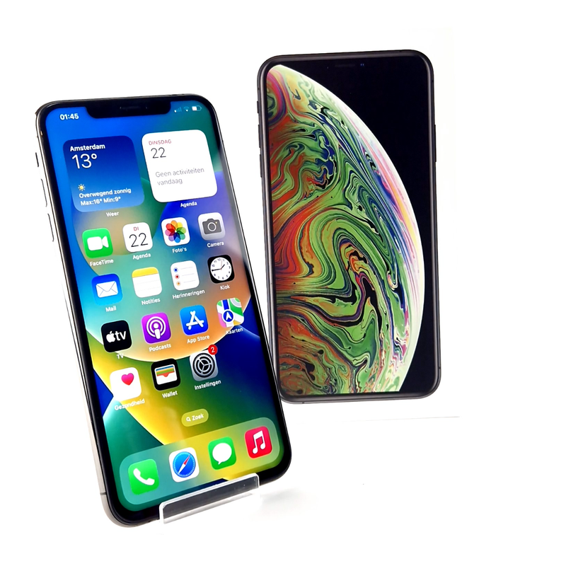 iPhone XS Max 256GB, Smartphone, Black/Zwart, Incl. Doosje, Krasvrij Scherm, | Incl. Garantie