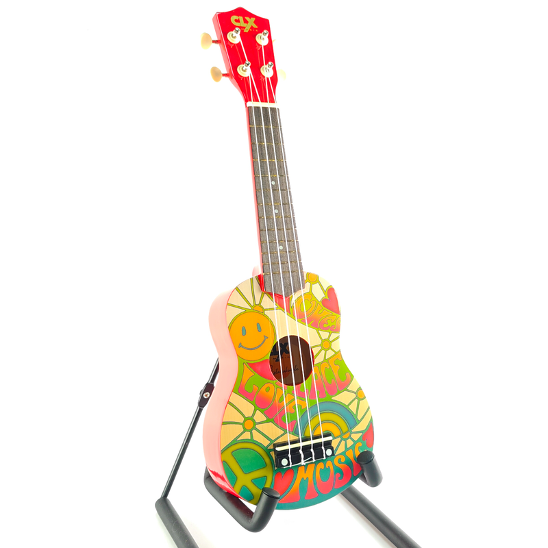 CLX Sopraan Ukelele Calista Print, Peace | Nieuw