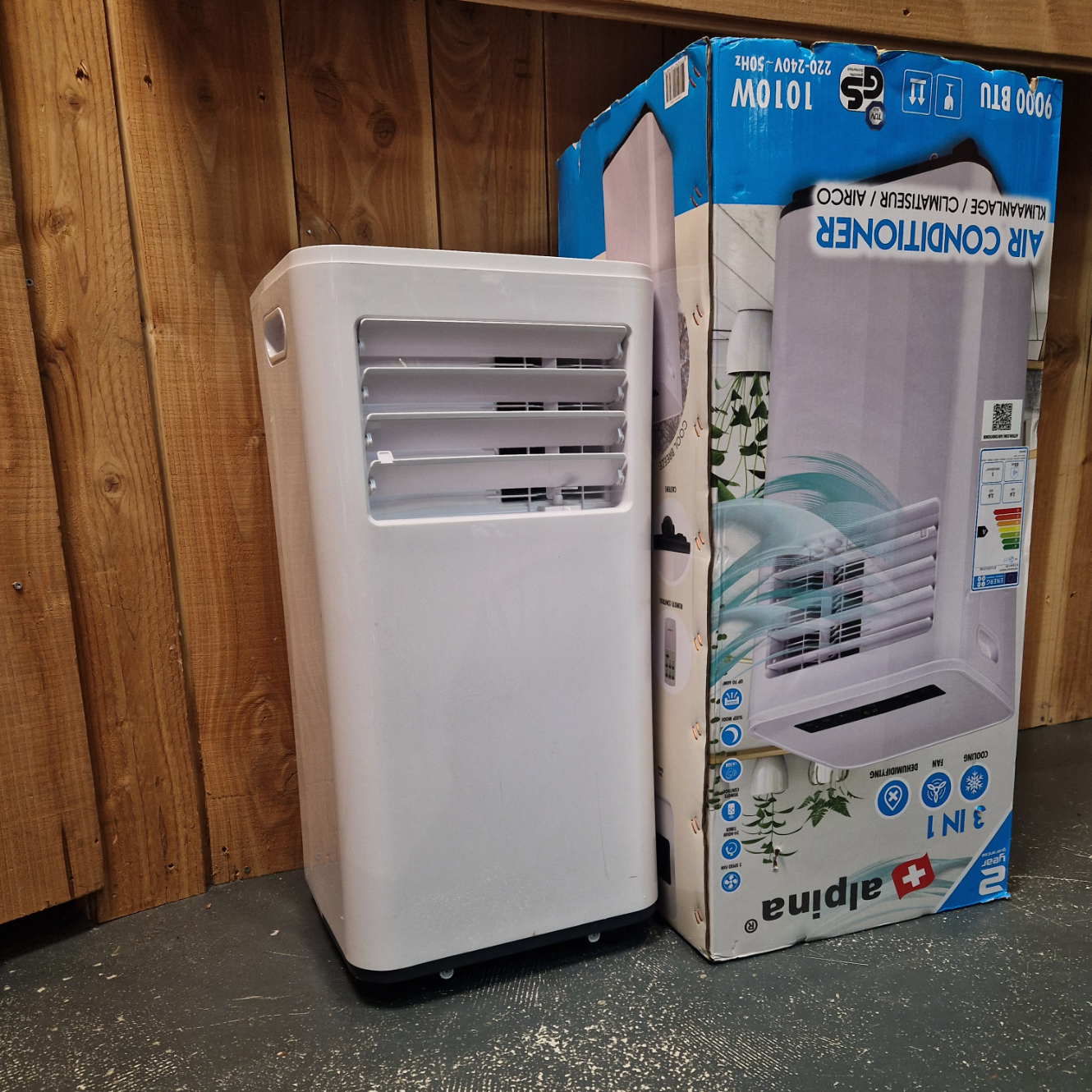 Alpina 9000 BTU, Mobile Airco, Incl. Afstandsbediening, 1010W, White/Wit, Incl. Doos | Nieuw Uit Doos