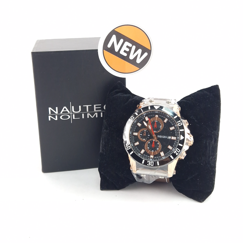 Nautec No limit 133560 Quartz Herenhorloge Leren Band | Nieuw In Seal