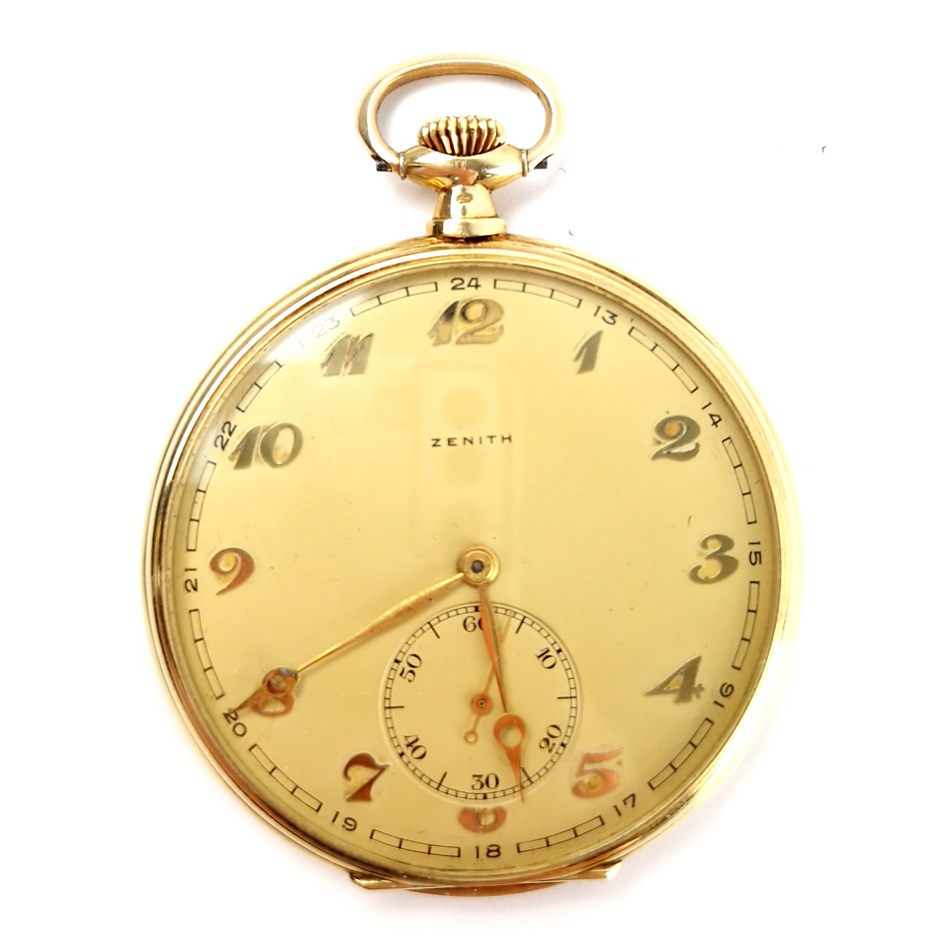 Zenith Zakhorloge 14KT, 56.6Gram (Totaal) 30-05-1939, Automatisch Zakhorloge, Geelgoud, Vintage | In Nette Staat