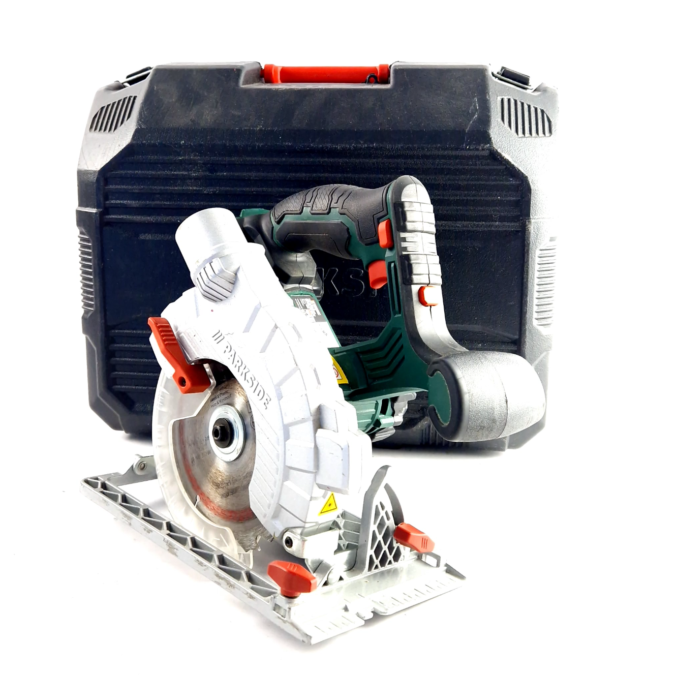 Parkside PHKSA A2 Acuu Handcirkelzaagmachine, 20Volt Excl. Accu, Excl. lader, Groen/Green, Incl. Koffer | Incl. Garantie