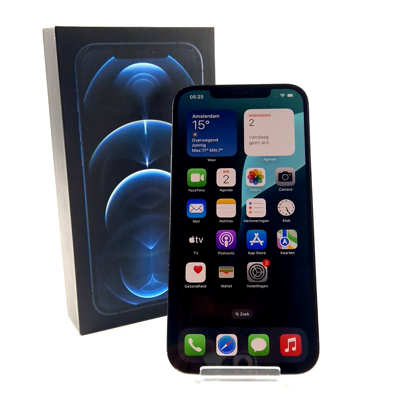 Apple iPhone 12 Pro Max 128GB, 6GB, Blue/Blauw, Nieuw Krasvrij Scherm! 100Procent Batterijcapaciteit, Incl. Doosje | Zo Goed Als Nieuw