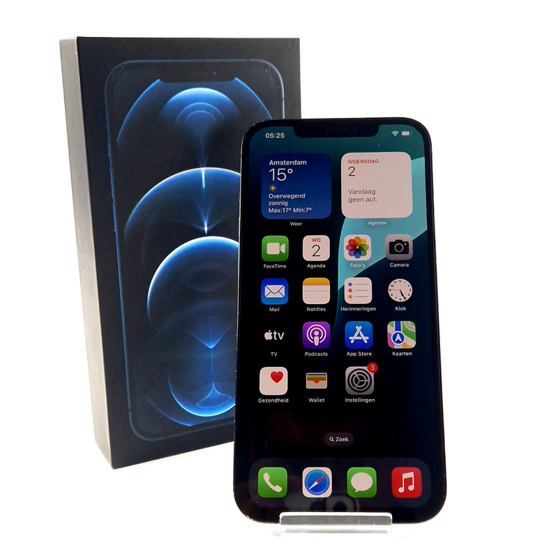 Apple iPhone 12 Pro Max 128GB, 6GB, Blue/Blauw, Nieuw Krasvrij Scherm! 100Procent Batterijcapaciteit, Incl. Doosje | Zo Goed Als Nieuw