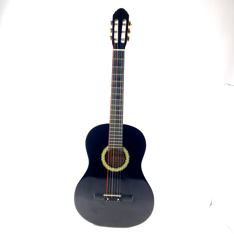 Martinez MTC-080-PB Black/Zwart Akoestische Western Gitaar, Incl. tas | Incl. Snaren