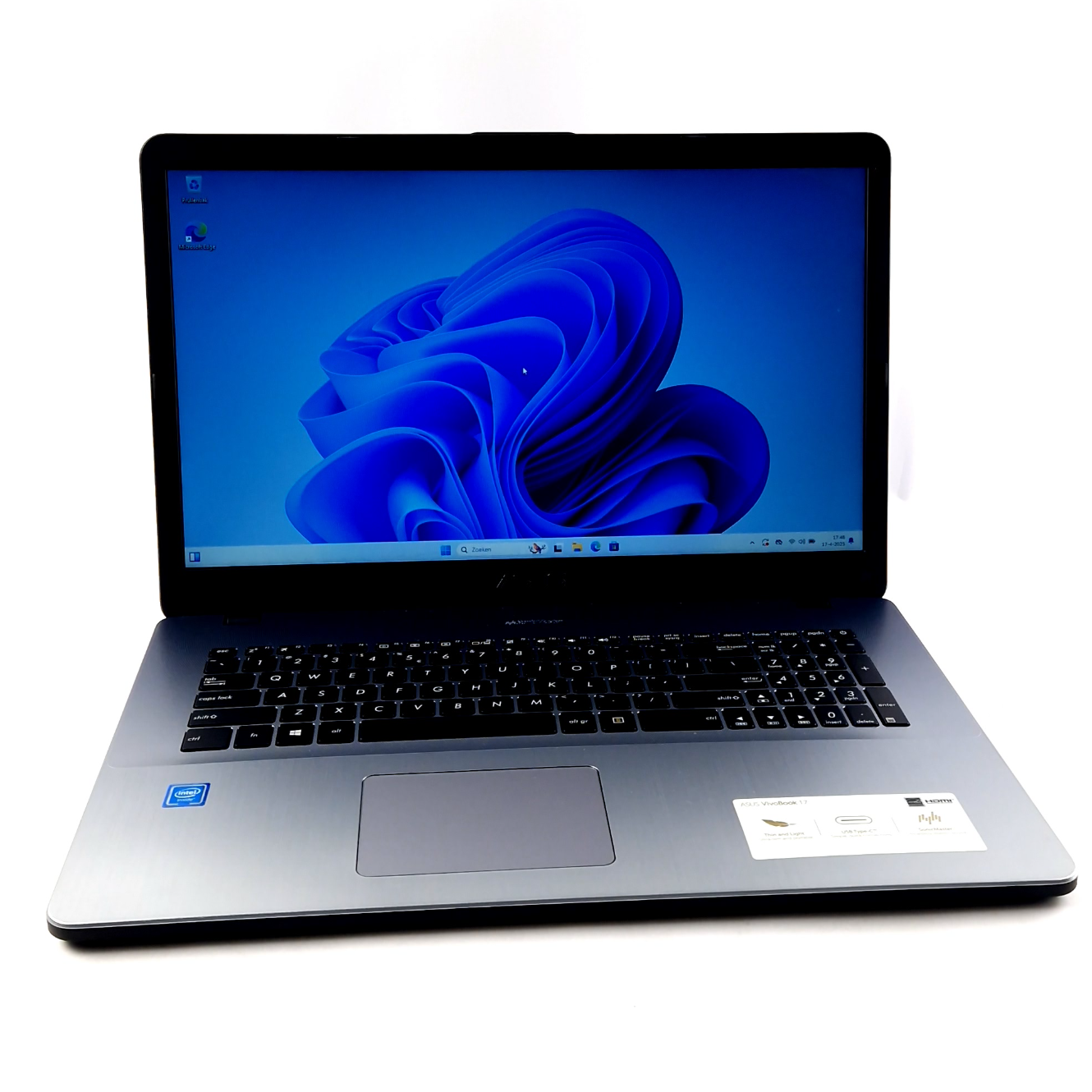 Asus VivoBook F705N, Celeron N3350 (Dual Core), 4GB DDR3, 128GB SSD, Windows 11 | In Nette Staat