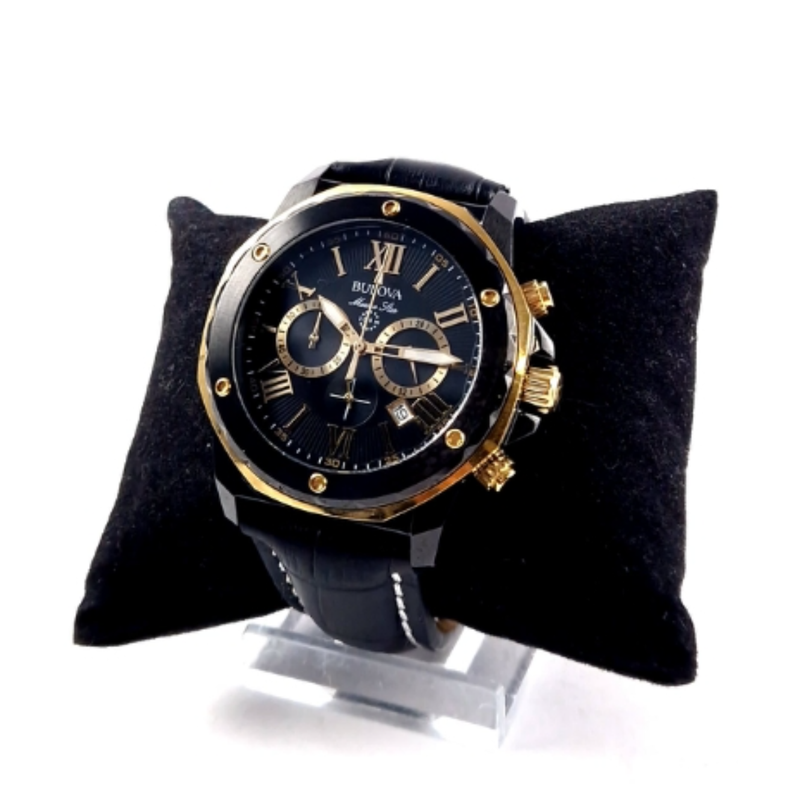 Bulova, 98B278, Herenhorloge, 44 MM, Quartz, Zwart/Black, Incl. Extra Bandje, | In Nette Staat
