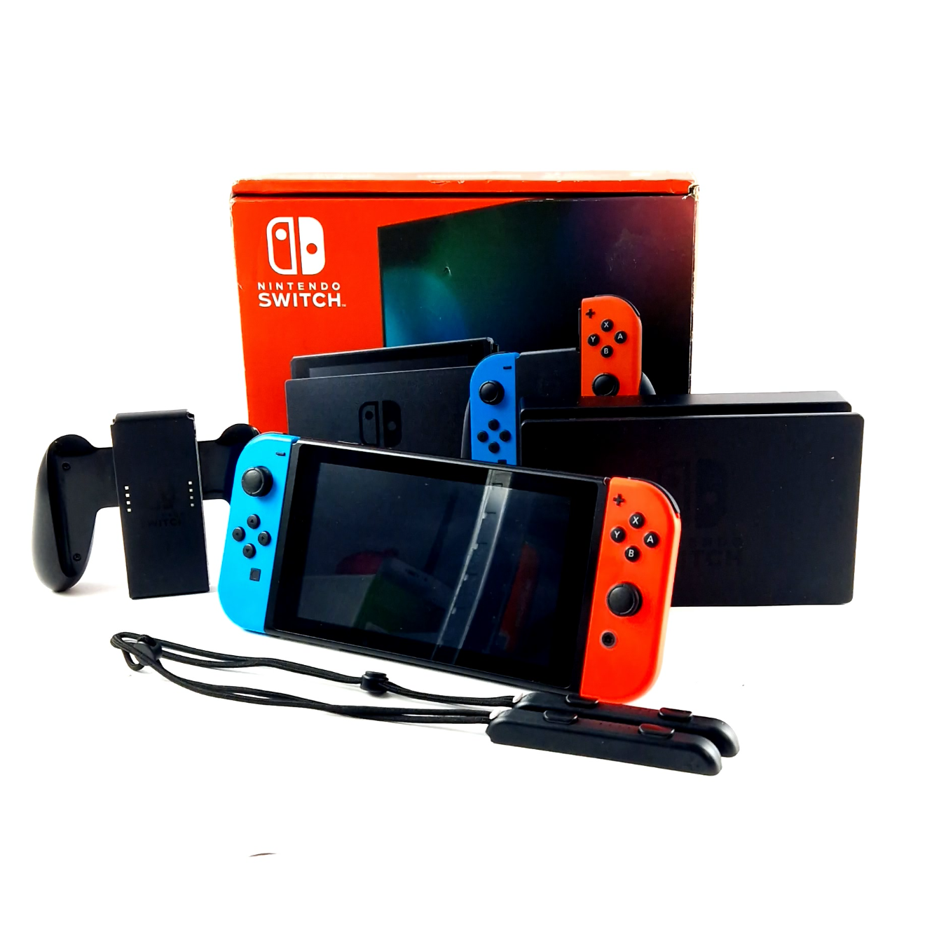 Nintendo Switch, V2, Rood Blauw, 64GB, Incl. Dock, Incl. Doos, Rood/Blauw | In Nette Staat