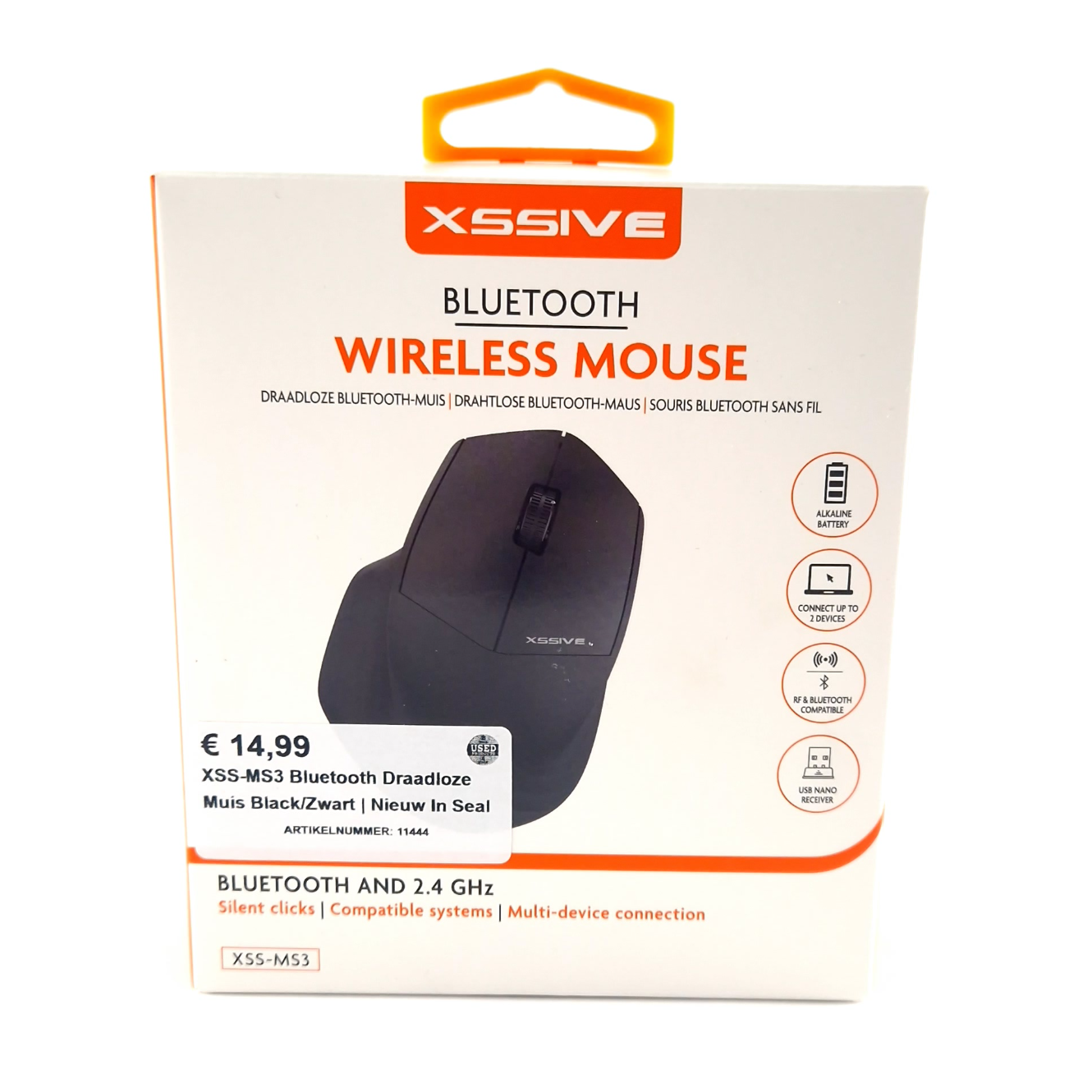 XSS-MS3 Bluetooth Draadloze Muis Black/Zwart | Nieuw In Seal