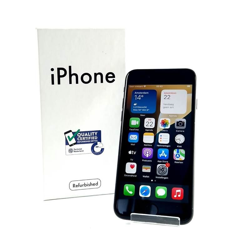 Apple Iphone SE 2020, 64GB, 100 Procent Batterij Black/Zwart, Incl. Krasvrij Scherm | In Nette Staat
