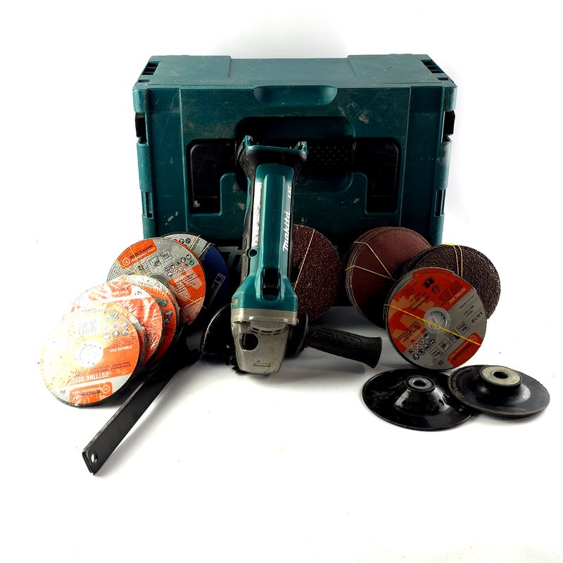 Makita LXT DGA452, 18V Accu Slijptol, Incl. Koffer, Incl. Slijpschijven, Incl. Schuurschijven, Excl. Accu, Excl. Acculader, Blauw/Blue | Incl. Garantie