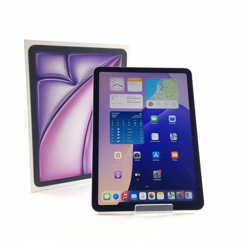 Apple iPad Air (2024) 11-Inch, Tablet, M2, 128GB, 8GB, Paars/Purple, Incl. Doos | In Nette Staat