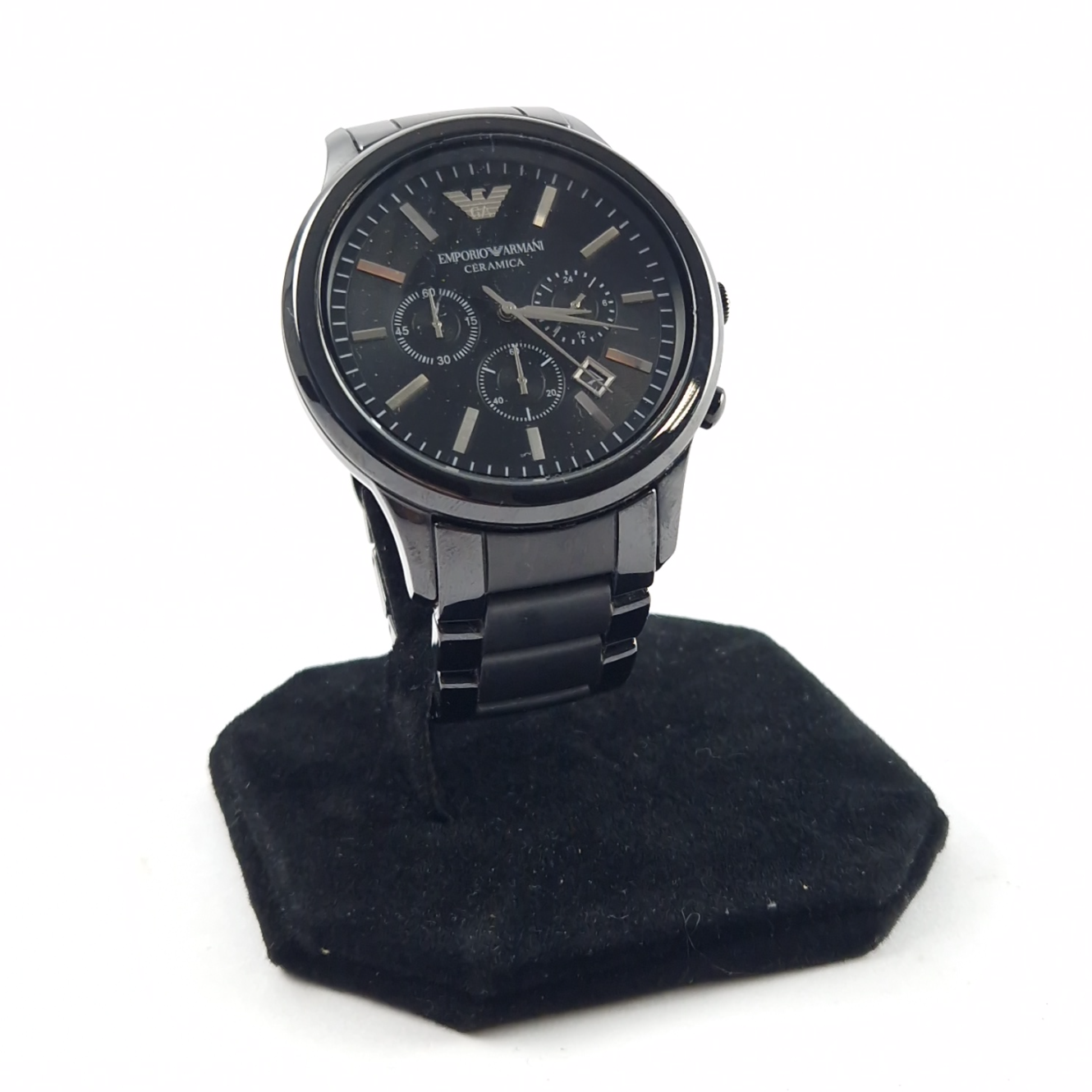 Emporio Armani AR-1451 Quartz Herenhorloge Black/Zwart | In Nette Staat