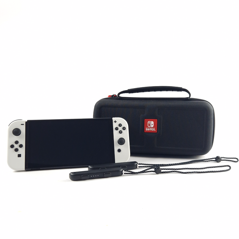 Nintendo Switch Oled, Incl. Straps, Incl. Tasje, Incl. Oplader, Incl. Krasvrij Scherm | Zo Goed Als Nieuw