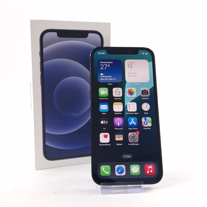 Apple Iphone 12, 128GB, 6GB, 94 Procent Batterij Capaciteit, Black/Zwart, Incl. Hoesje, Incl. Doos | Incl. Garantie