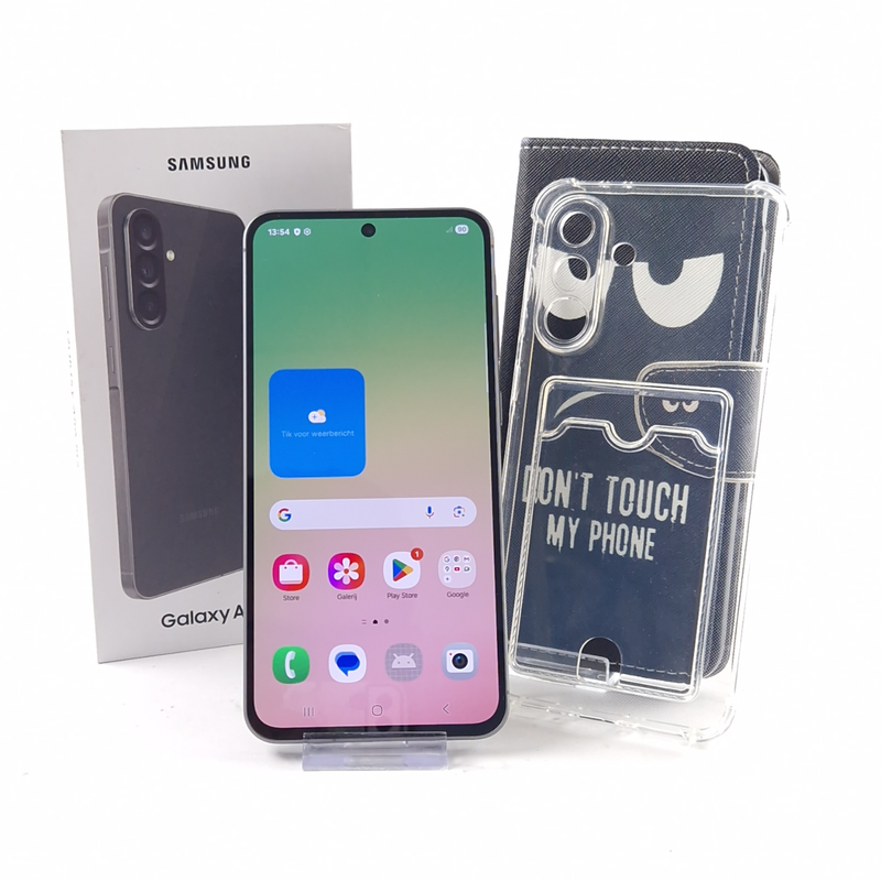 Samsung Galaxy A56 5G, Smartphone, 128GB, 8GB, Grafiet/Graphite, Incl. Doosje, Incl. Hoesjes, Krasvrij Scherm | Zo Goed Als Nieuw
