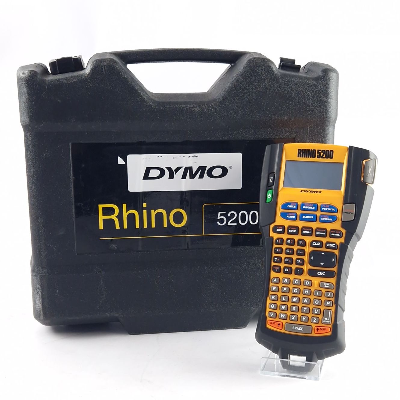 Dymo Rhino 5200 Portable Labelprinter Yellow/Geel, Incl. Accu, Incl. Lader, Incl. Koffer | Zo Goed Als Nieuw