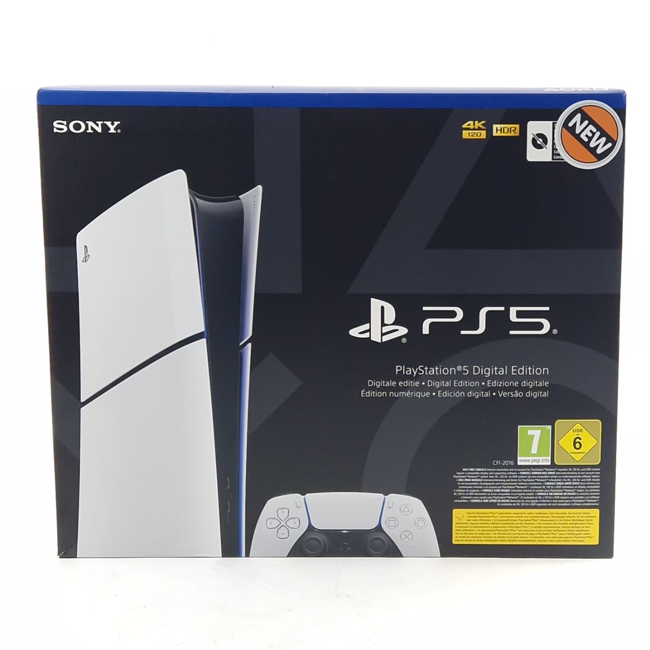 Sony Playstation 5 Slim Digital Edition, 1TB, Incl. Controller, White/Zwart, Incl. Bon Met Garantie T/M 16-04-2027 | Nieuw In Seal