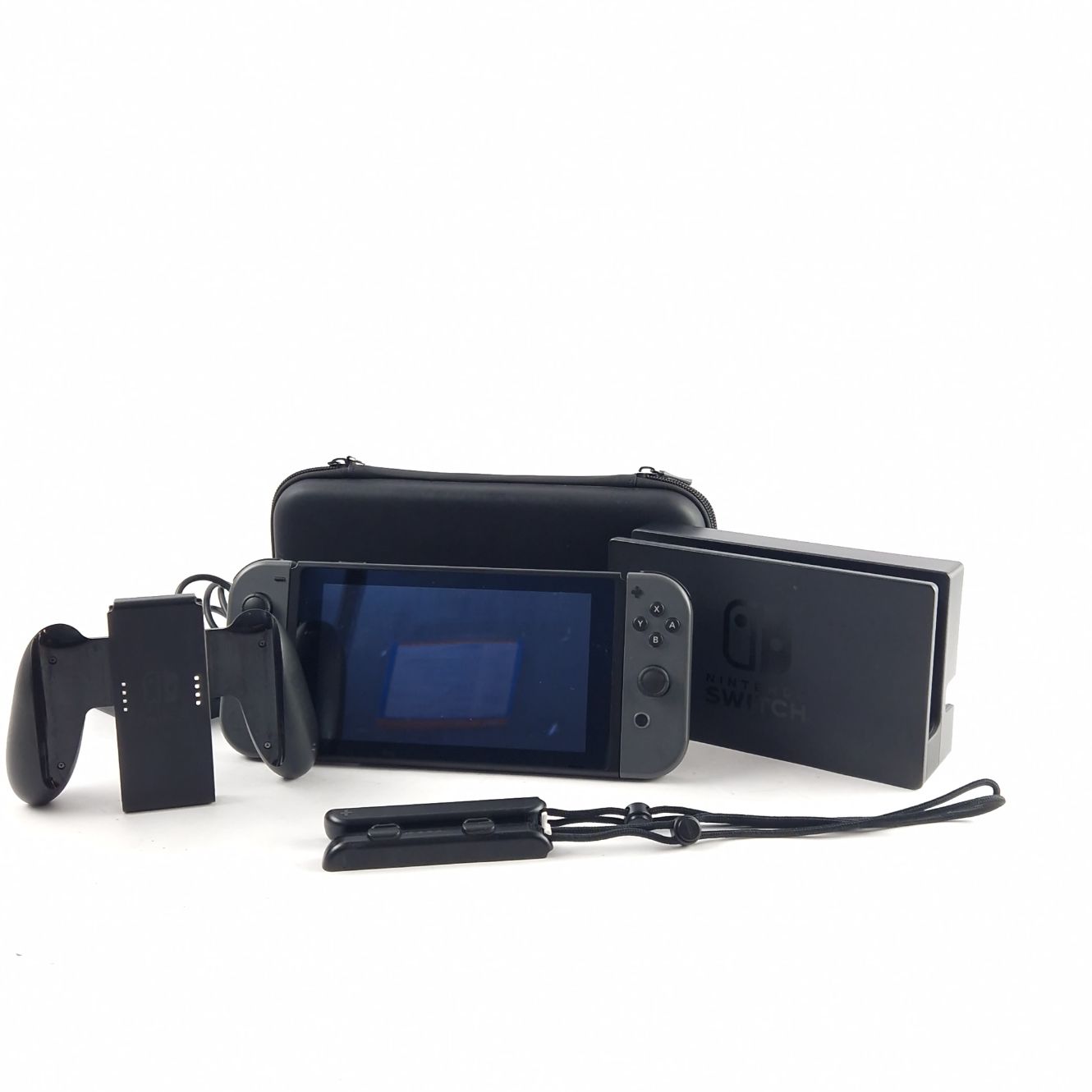 Nintendo Switch (2019), Console, 32GB, Grijs/Grey, Incl, Joycons, Incl. Joycon Grip, Incl. Joycon Straps, Incl. Bekabeling, Incl. Case | In Nette Staat
