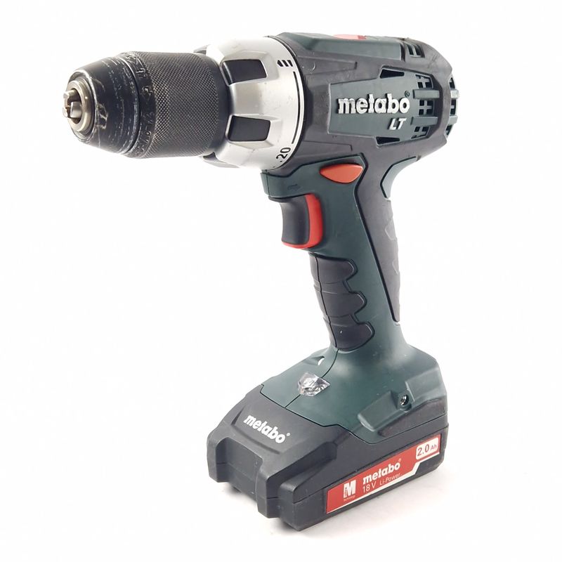 Metabo BS 18 LT, Boormachine, Groen/Green, Incl. 2x 2Ah Accu, Incl. Accu Lader, Incl. Koffer, Incl. Toebehoren | In Nette Staat
