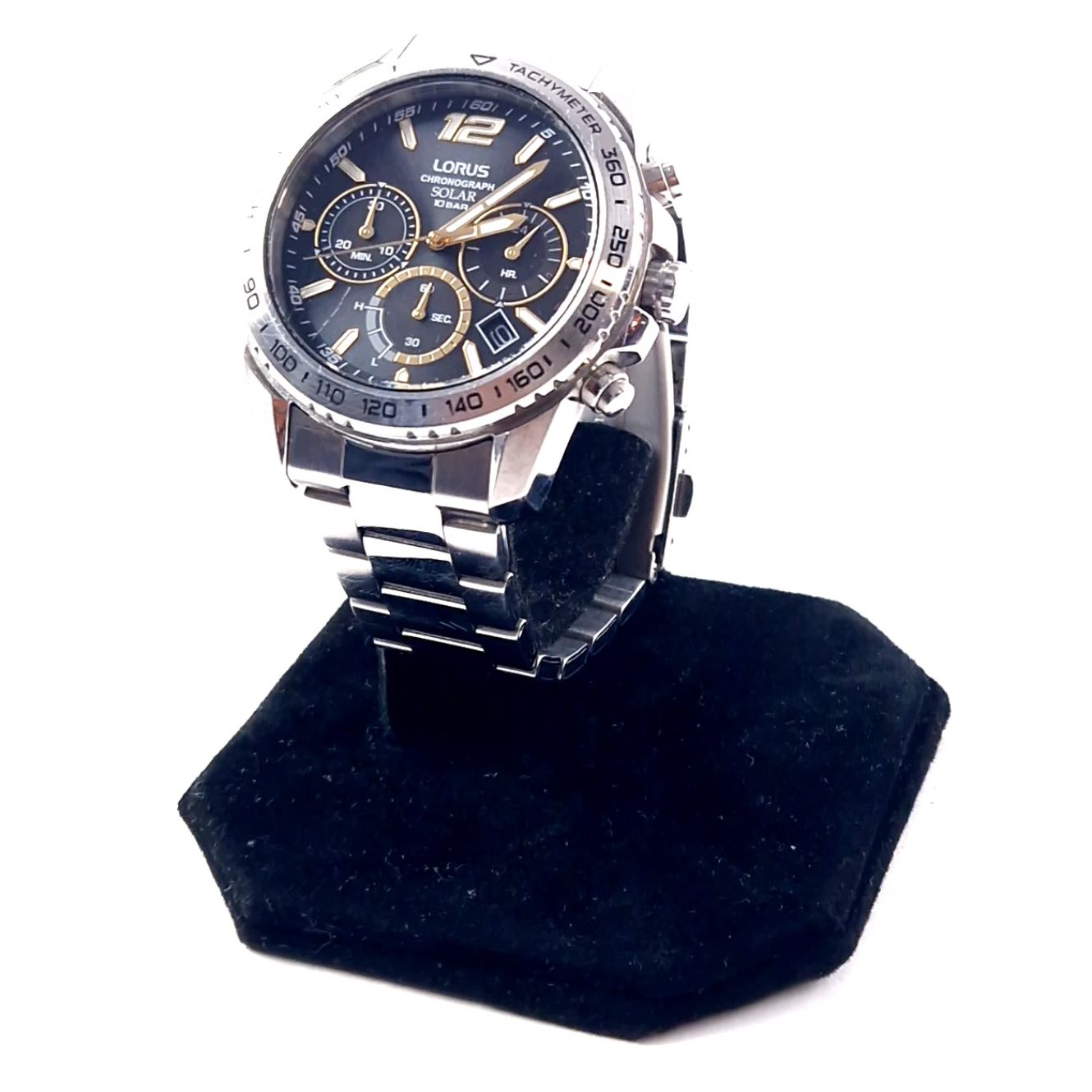 Lorus Chonograph Solar vr42-x018, 10 Bar, Heren horloge, Excl. Doos, Excl. Extra Schakels, Silver/Zilver | Incl. Garantie
