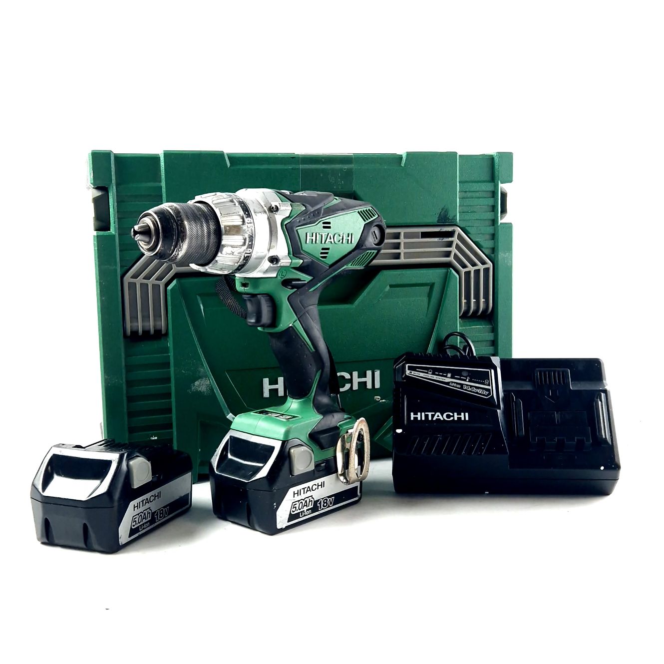 Hitachi DS 18DSDL, 18V Accu Boormachine, Incl. 2X 5Ah Accu&#39;s Incl. Koffer, Green/Groen | Incl. Garantie