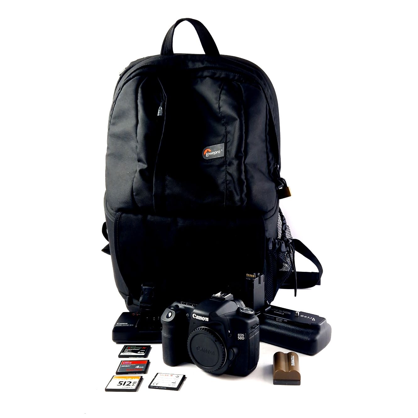 Canon EOS 50D Spiegelreflexcamera, Incl. battery Grip, Incl. 2 Accu&#39;s, Incl. Lader, Incl. Tas, Incl. 4 SD Kaarten (9,5GB Totaal) Black/Zwart | Zo Goed Als Nieuw