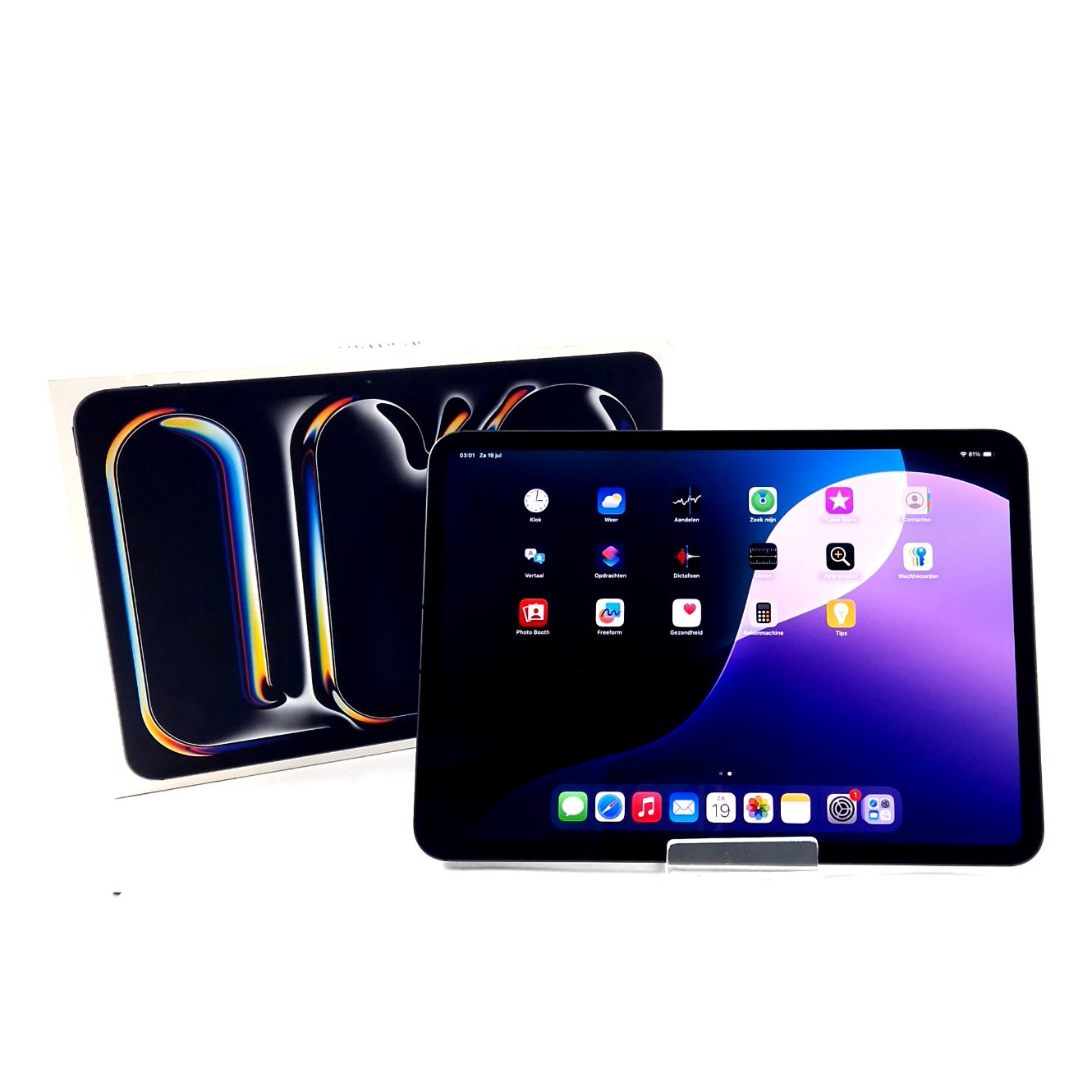 Apple Ipad Pro 11Inch (M4), Ipad, 256GB, 8GB, Esim, Laadsycli 32, Batterij Capaciteidt 100 Procent, Black/Zwart, Kras Vrij Scherm | Zo Goed Als Nieuw