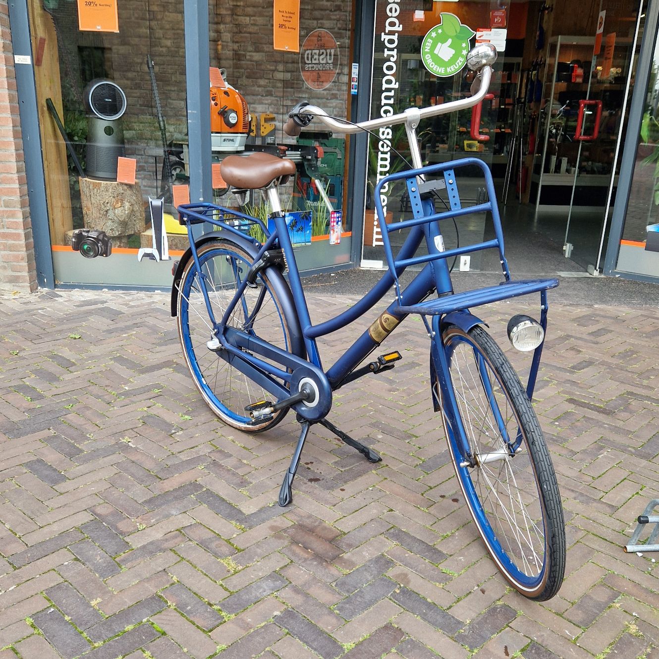 Sparta, Pick-Up, Damesfiets, 28 Inch, 57CM, 3 Versnellingen, Trommelremmen, Blauw/Blauw | In Nette Staat
