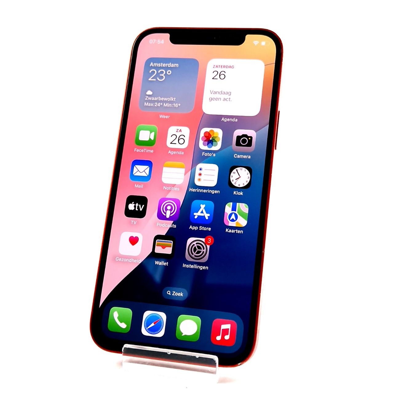 Apple iPhone 12, Smartphone, 128GB, 100 Procent batterij Capaciteit, Red/Rood, Nieuw Krasvrij Scherm | Incl. Garantie