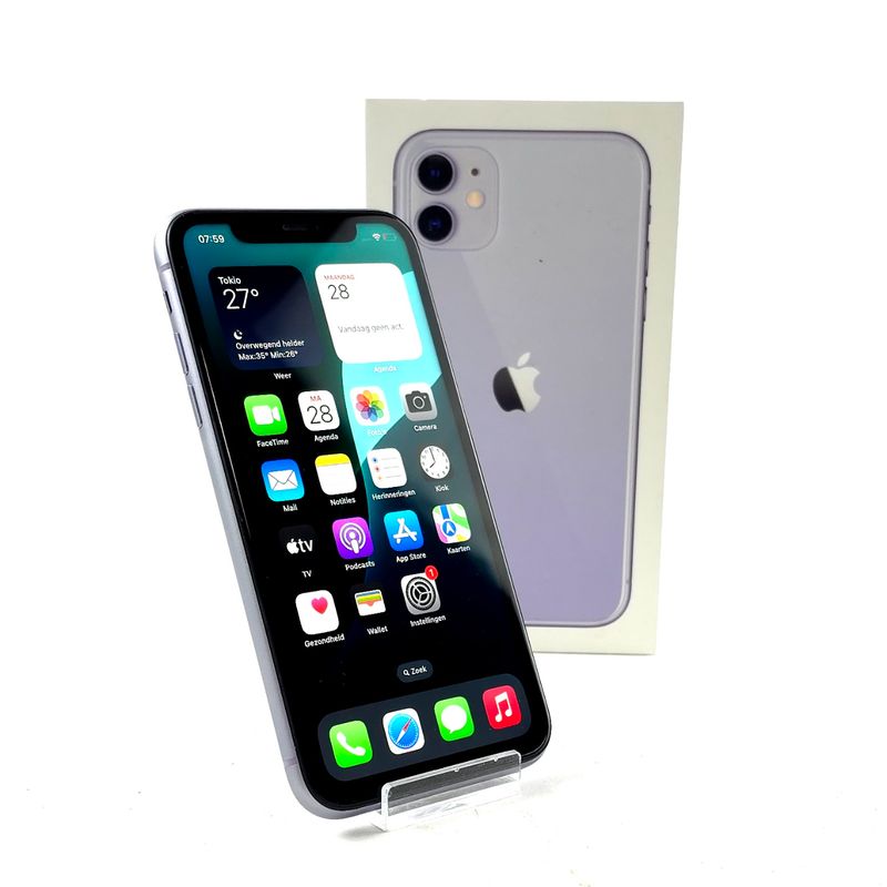 Apple iPhone 11 64GB Purple, Incl.100 Procent Batterijcapaciteit, Defecte Face ID | Incl. Garantie