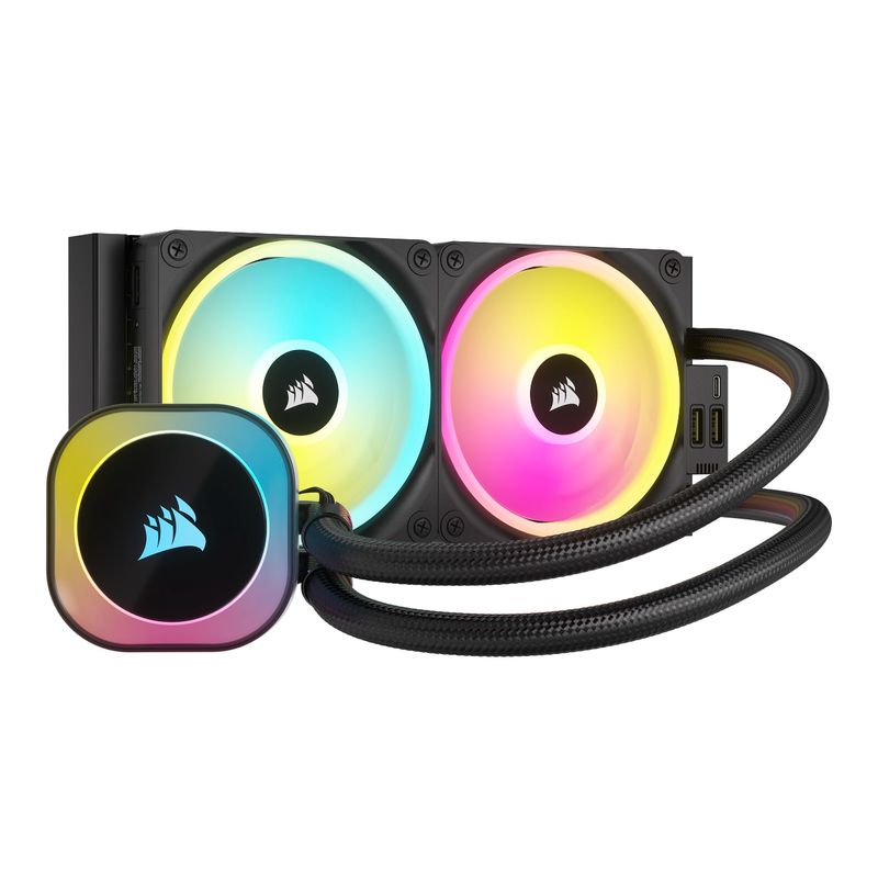Corsair iCUE LINK H100i LCD, CPU Cooler, LCD, RGB, Zwart/Black, Incl. Doos, Incl. Bon Met Garantie 23-07-2032 | Nieuw Uit Doos