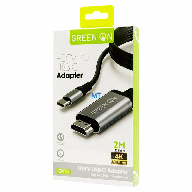 Green On USB To USB C Kabel, 4K, 60Hz, 2M, Ondersteuning Samsung DEX | Nieuw In Seal