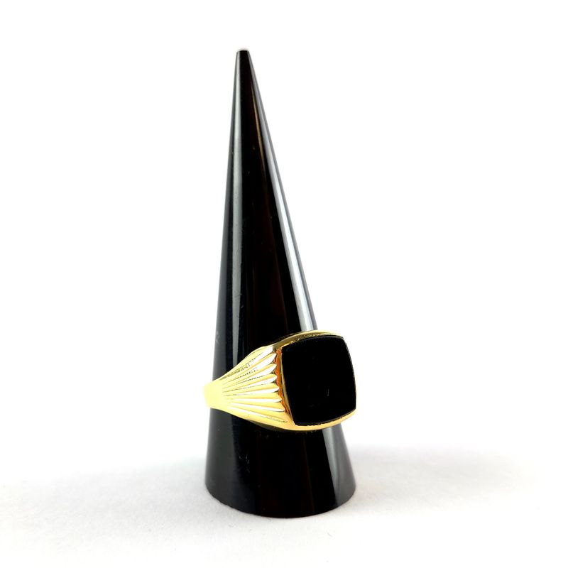 14KT Geelgouden Zegelring 6,88Gr, Onyx | In Nette Staat