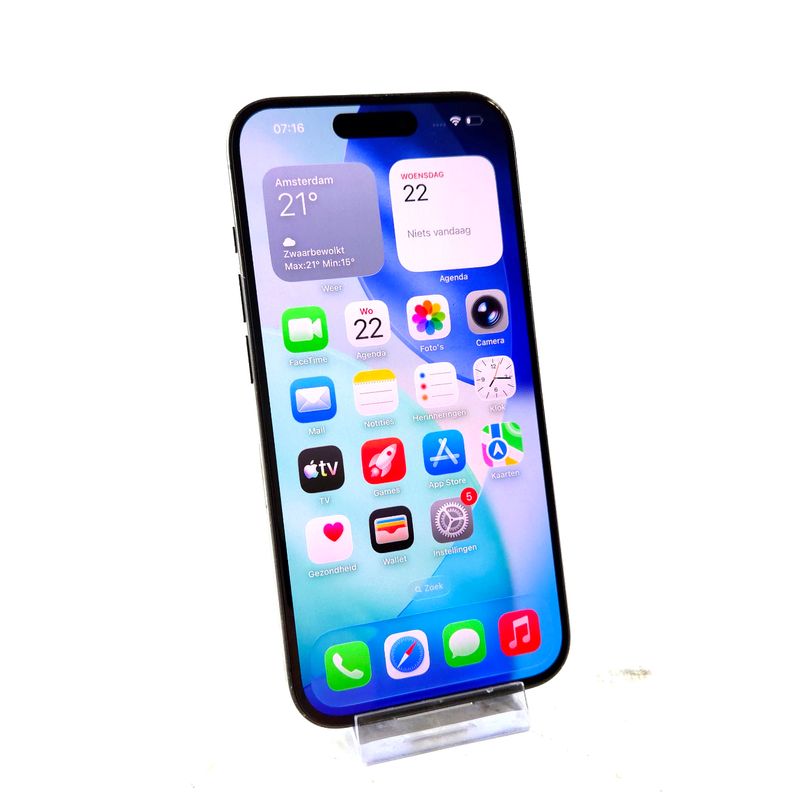 Apple iPhone 15 Pro, 128GB, 100%, Krasvrij Scherm | Netjes