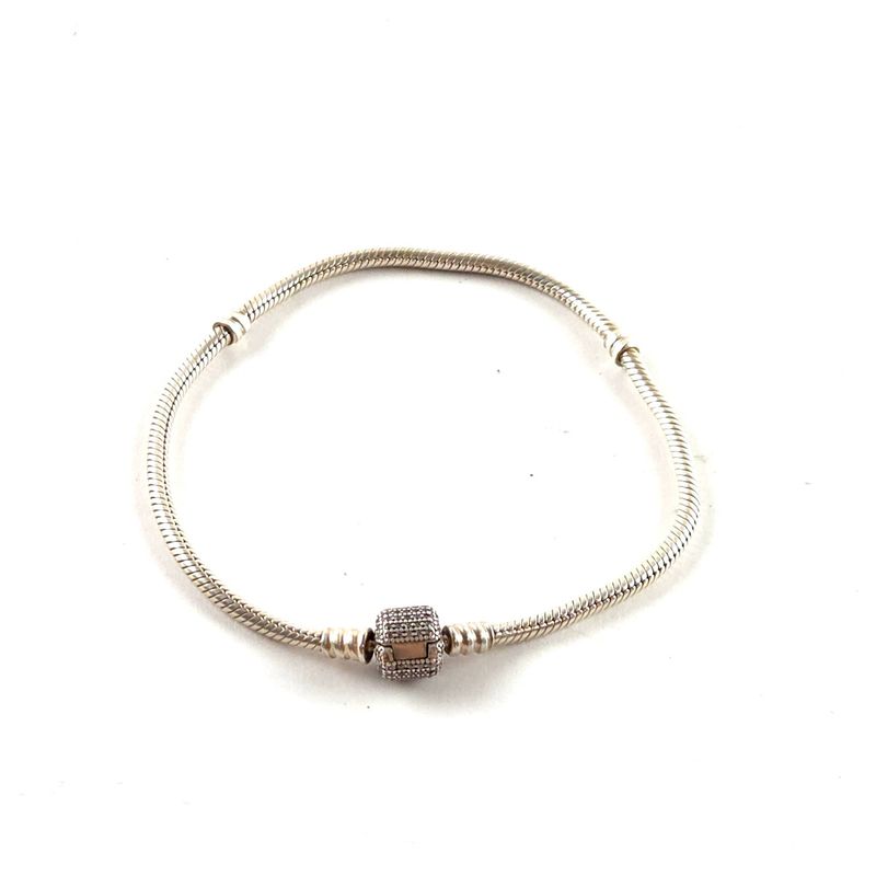 Pandora Snake Chain Armband met Pavé Sluiting, 21CM | ZGAN
