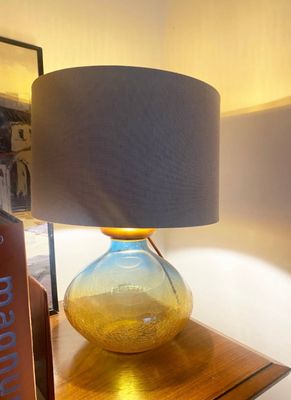 Mid Century Lampe mit Glasfuss