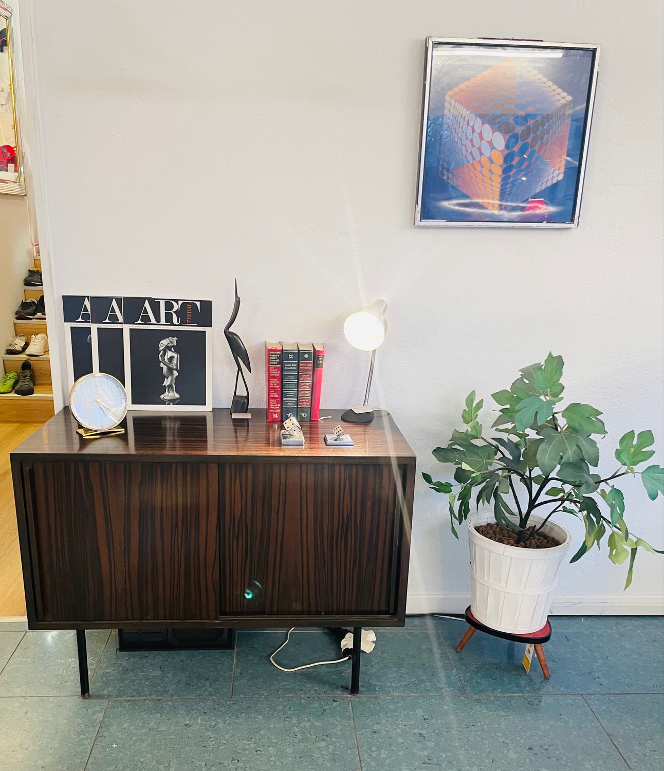 Mid Century Phono Möbel mit Schiebetüren