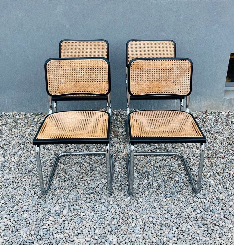 Freischwinger Set mit Wiener Geflecht