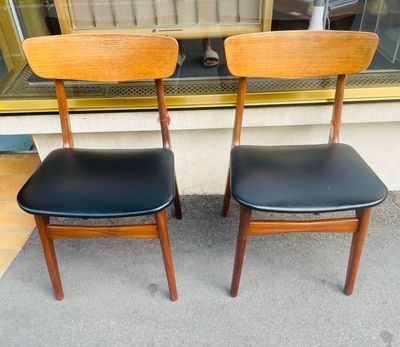 Mid Century Teak Stühle, Design Schiønning & Elgaard