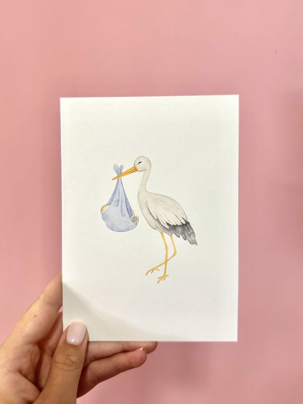 It's a Boy Stork Greeting Card