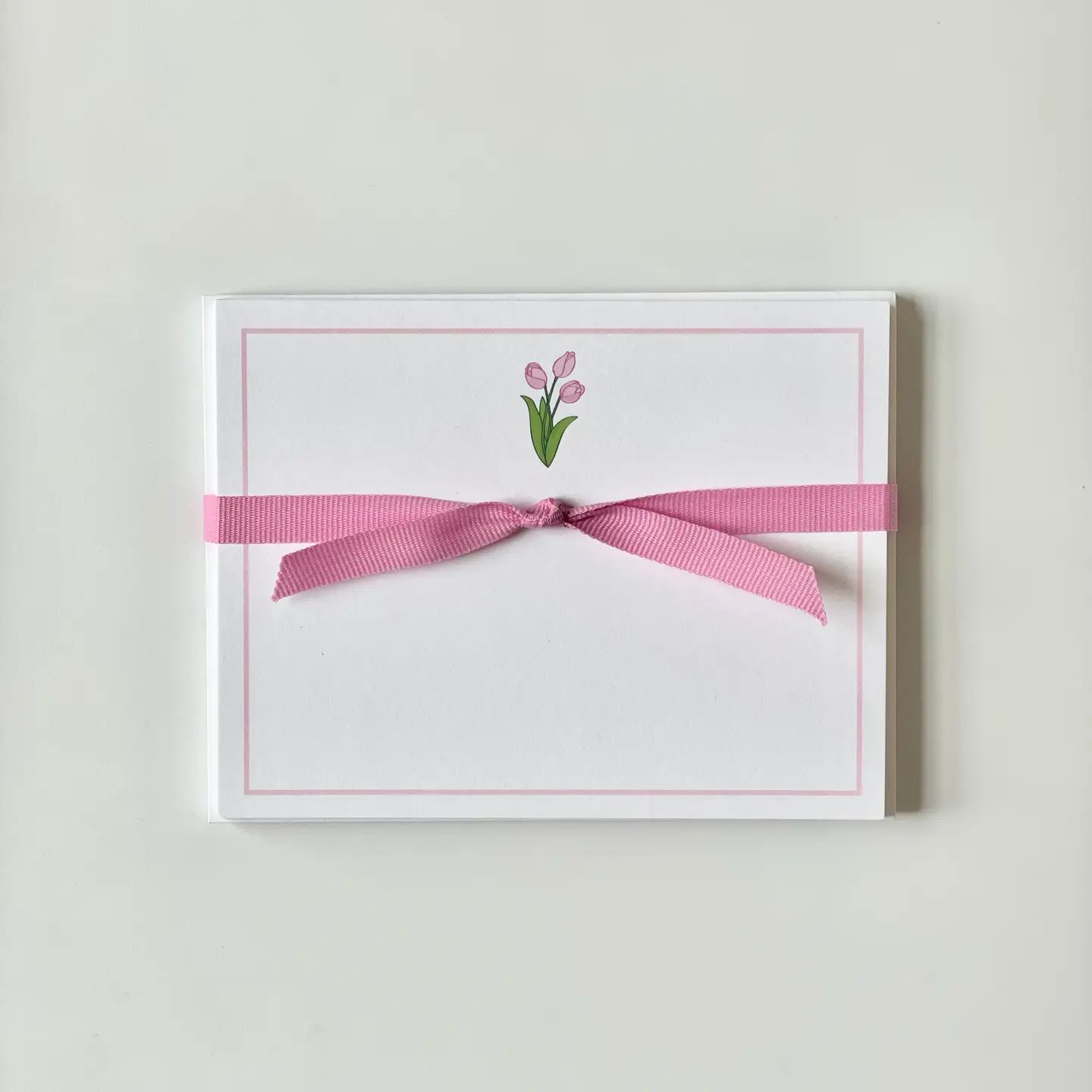 Pink Tulips - Flat Notecards