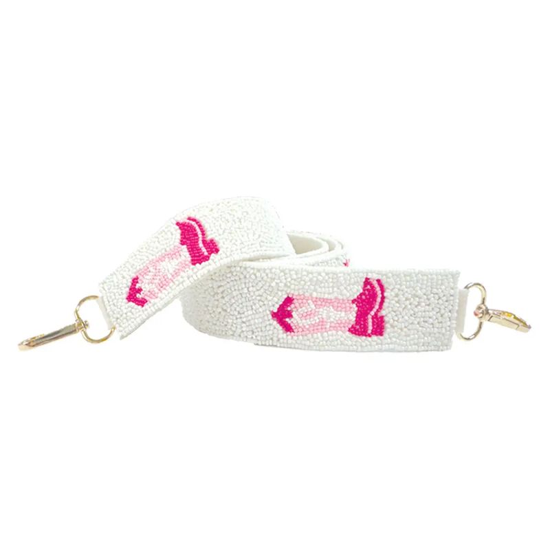 Pink Cowgirl Boots Crossbody Strap