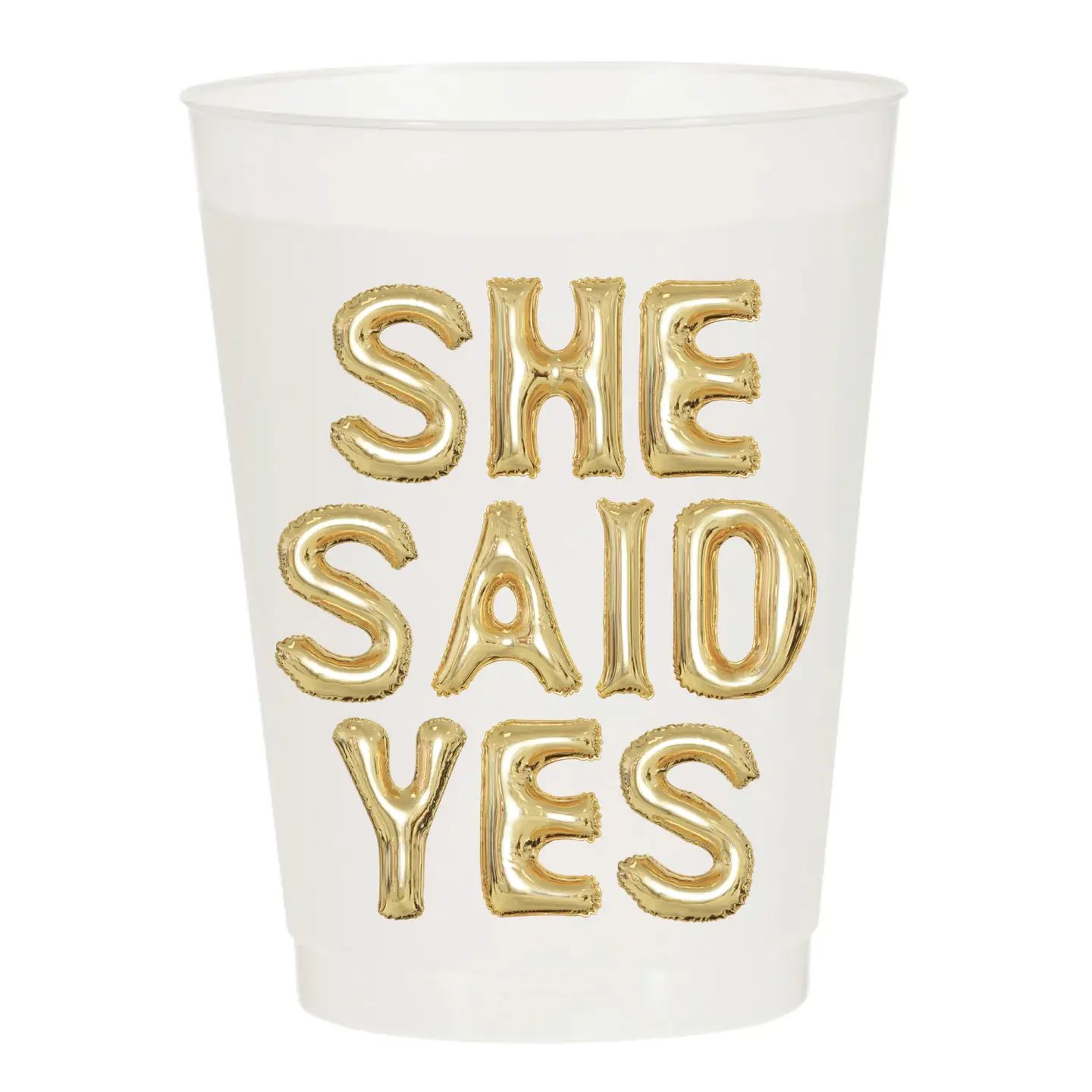 She Said Yes Frosted Cups