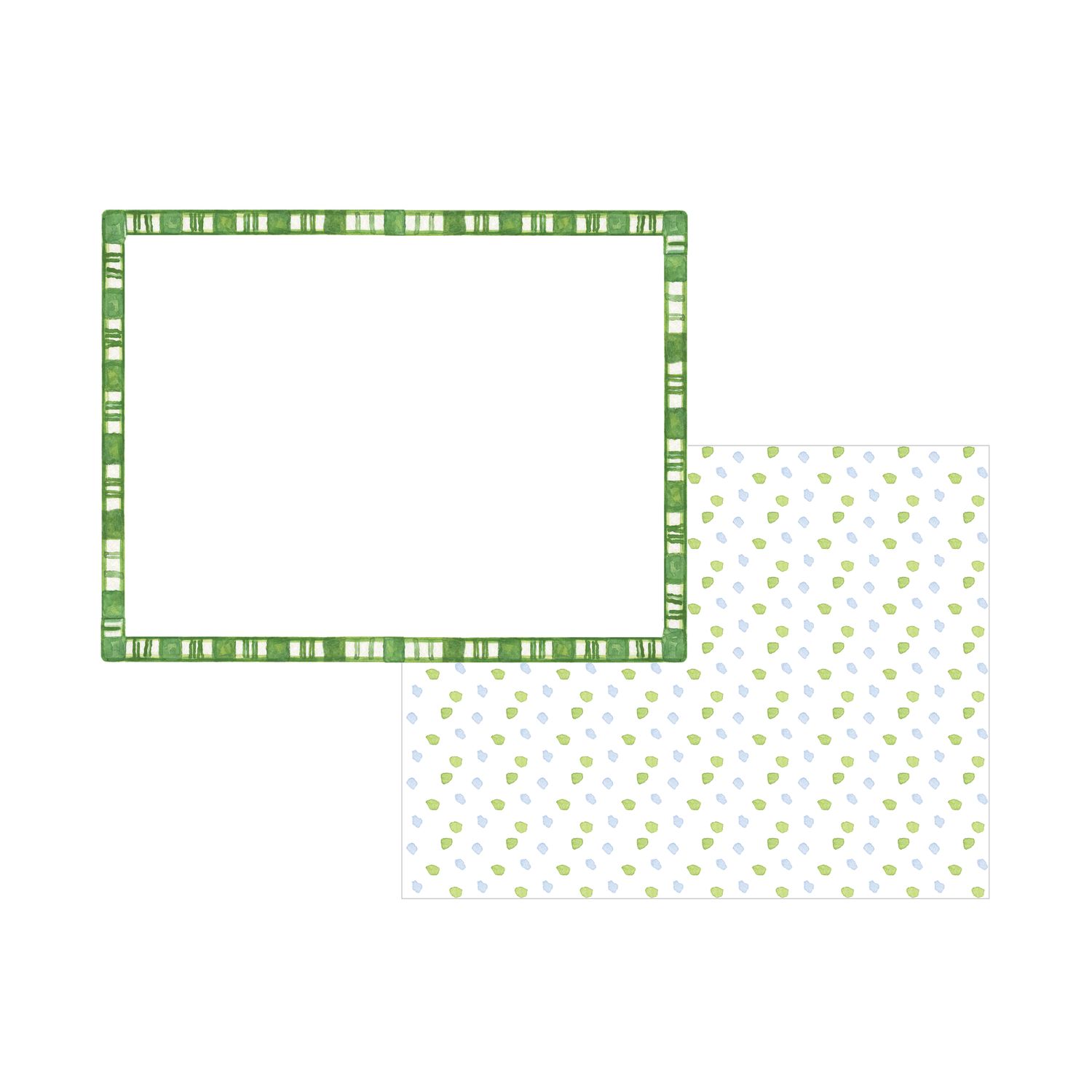 Green Border Notecards